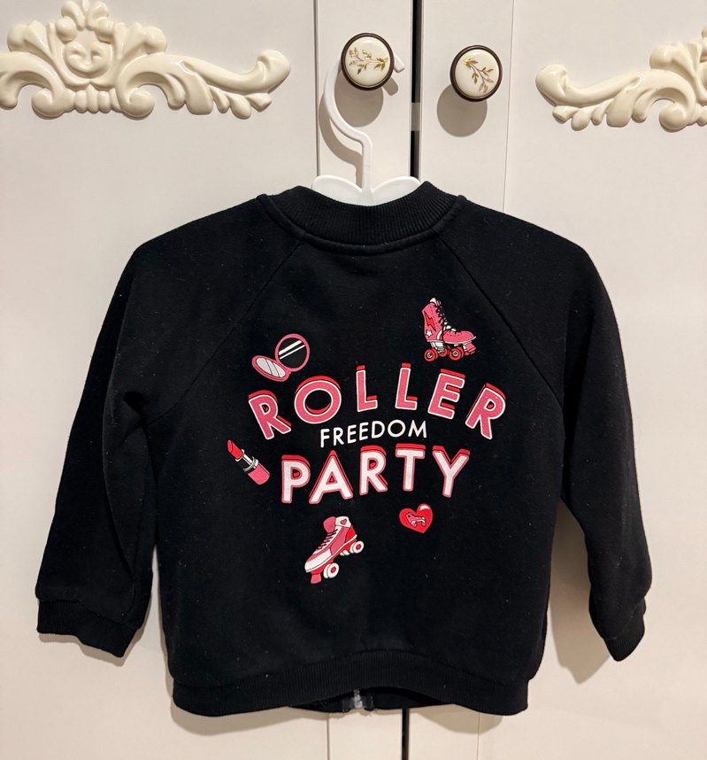 Kız Çocuk Siyah Fermuarlı Sweatshirt - Görsel 2