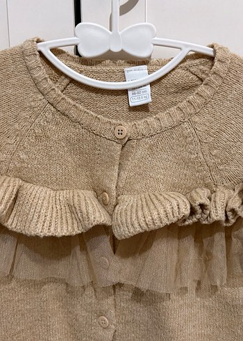 Kız Çocuk Bej Bohem Triko Hırka - Görsel 3