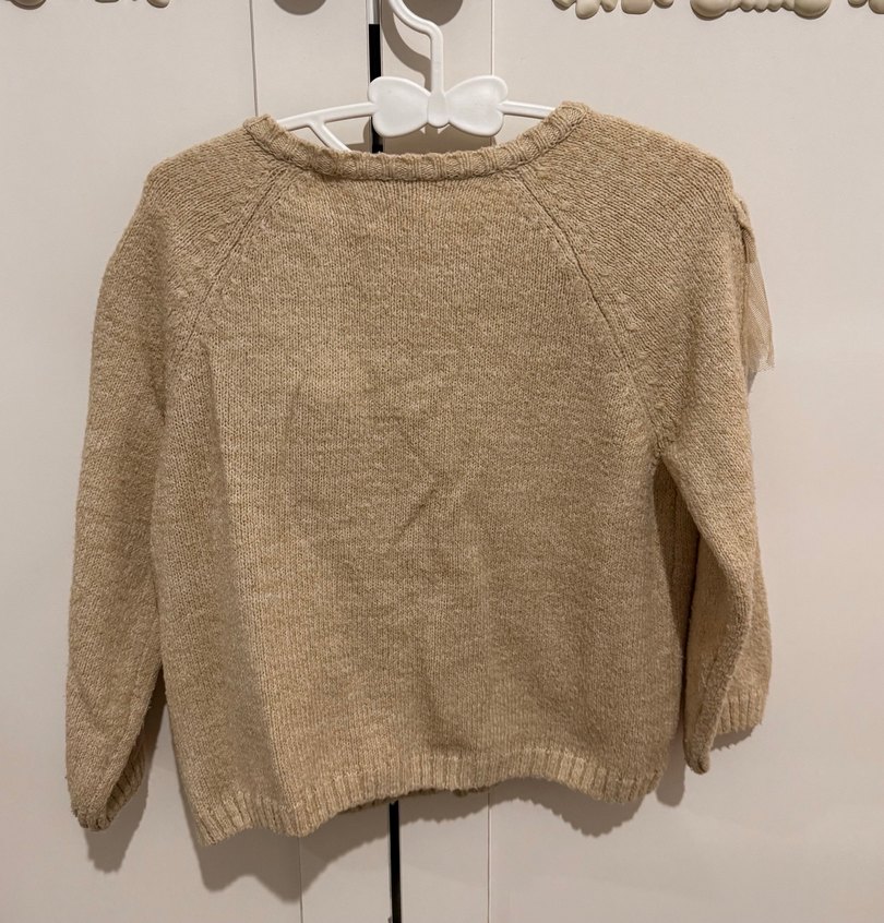 Kız Çocuk Bej Bohem Triko Hırka - Görsel 2