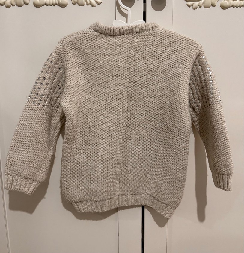 Nakışlı Bohem Kız Çocuk Triko Kazak 3-4 yaş - Görsel 2