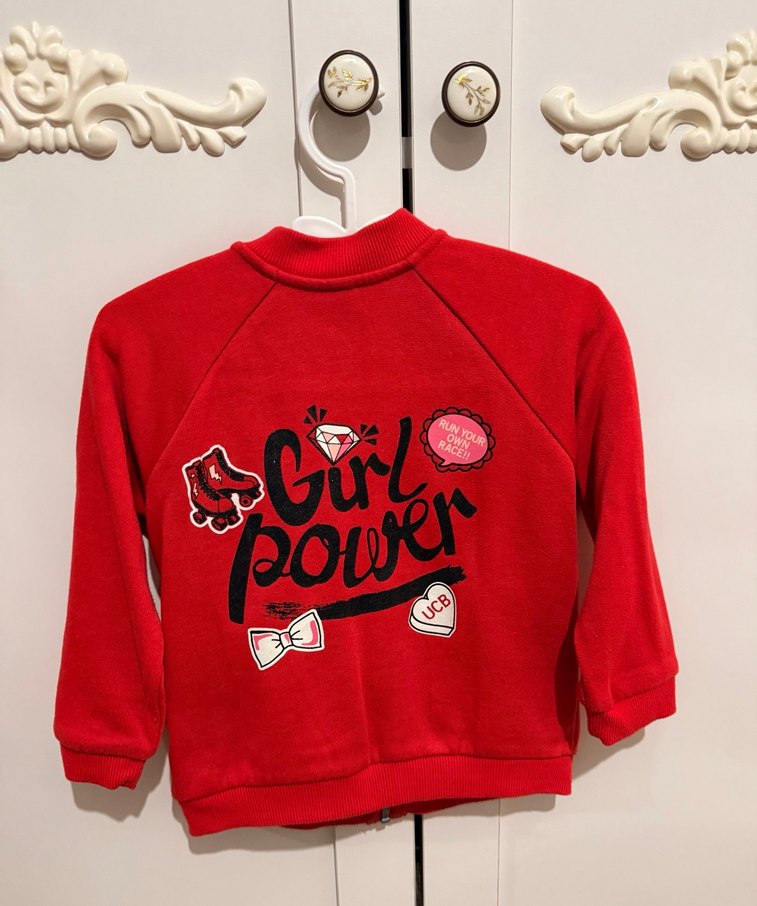 Kız Çocuk Kırmızı Fermuarlı Sweatshirt - Görsel 2