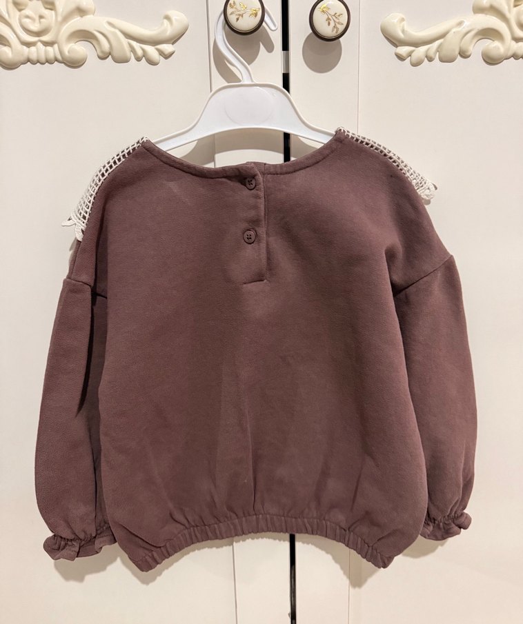 Dantel Yakalı Kahverengi Bebek Takımı 3-4 yaş - Görsel 3