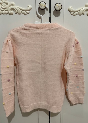 Nakışlı Pembe Örgü Kız Kazak 3-4 yaş - Görsel 2