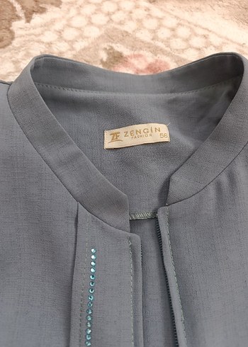 Kadın su yeşili Uzun Kollu Salaş Uzun Ferace - Görsel 9