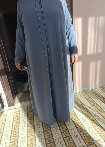 Kadın su yeşili Uzun Kollu Salaş Uzun Ferace - Görsel 10