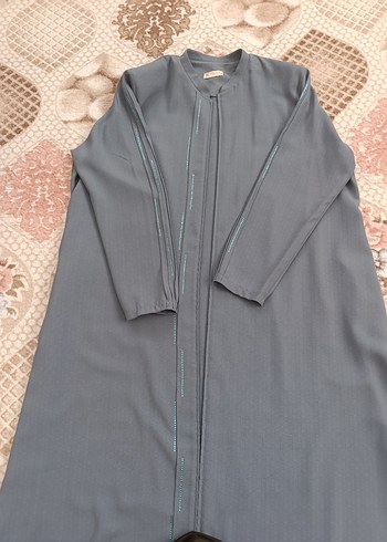 Kadın su yeşili Uzun Kollu Salaş Uzun Ferace - Görsel 5