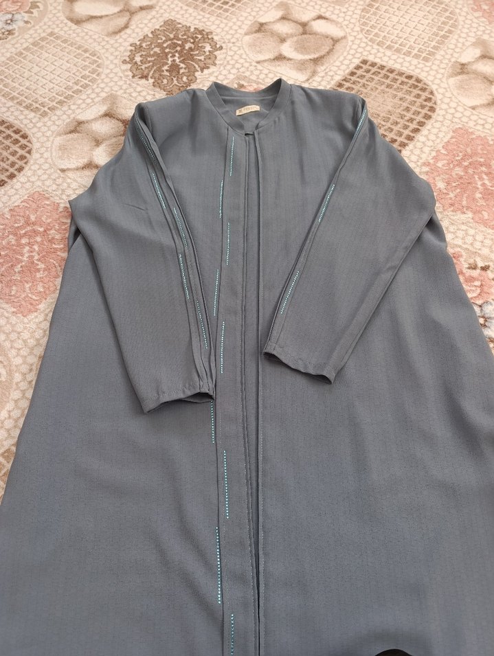 Kadın su yeşili Uzun Kollu Salaş Uzun Ferace - Görsel 4