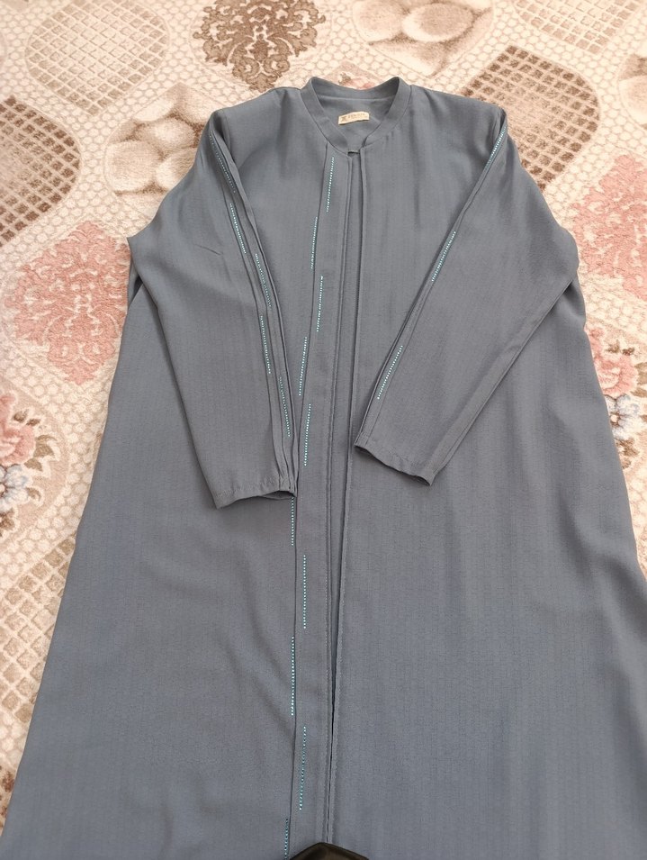 Kadın su yeşili Uzun Kollu Salaş Uzun Ferace - Görsel 5