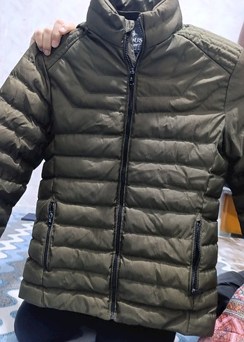 Erkek Haki Fermuarlı Midi Mont - Görsel 5