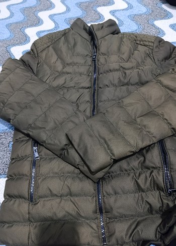 Erkek Haki Fermuarlı Midi Mont - Görsel 4