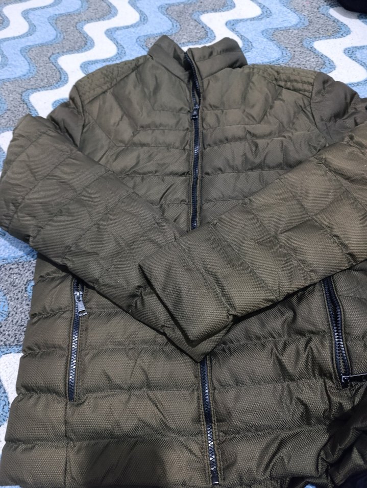 Erkek Haki Fermuarlı Midi Mont - Görsel 4