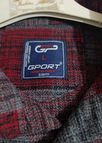 Erkek Bordo Gri Uzun Kollu Düğmeli Gömlek - Görsel 3