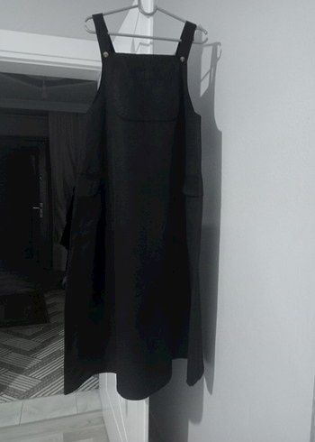 Siyah keten Salaş Uzun tulum - Görsel 2