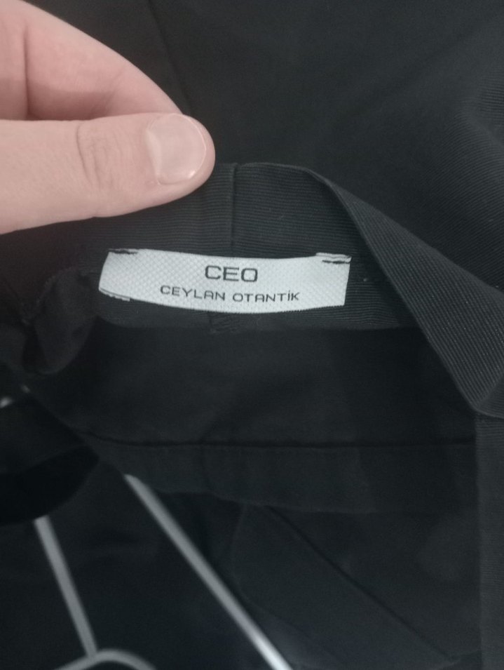 Siyah keten Salaş Uzun tulum - Görsel 3