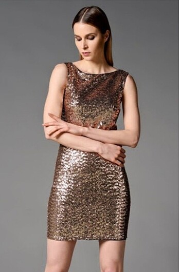 Bakır Payetli Abiye - Görsel 3