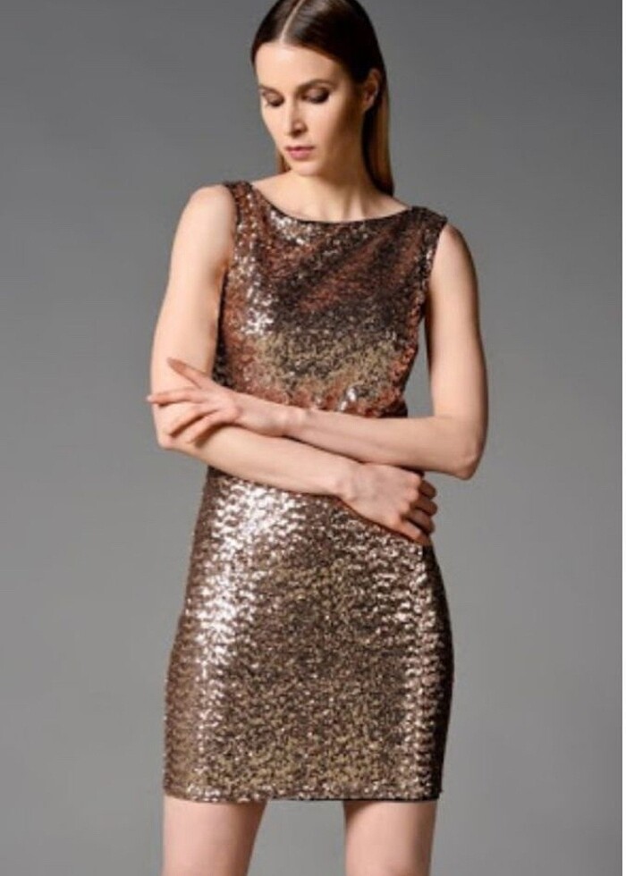 Bakır Payetli Abiye - Görsel 3