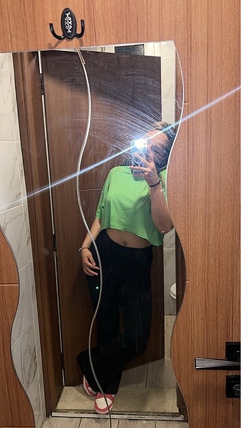 PULL&BEAR yeşil crop
