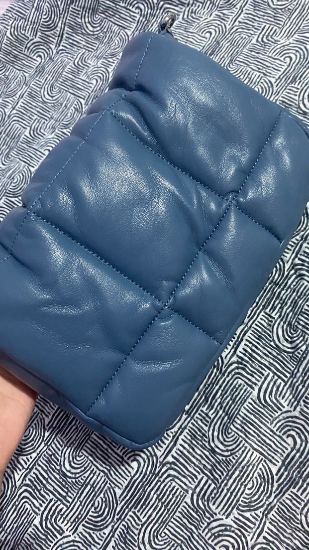 Mavi Deri Kadın Omuz Çantası - Görsel 2