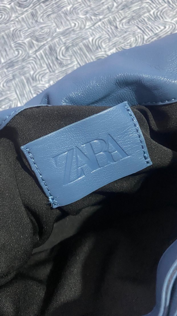 Mavi Deri Kadın Omuz Çantası - Görsel 5