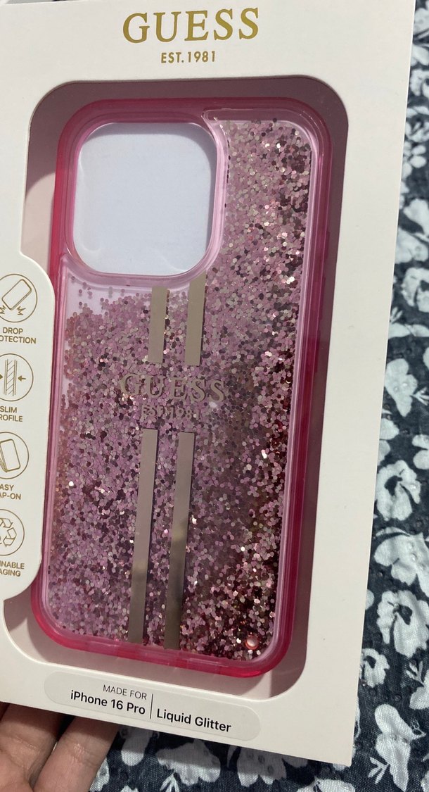 Pembe Parlak Glitter Telefon Kılıfı - Guess - Görsel 2