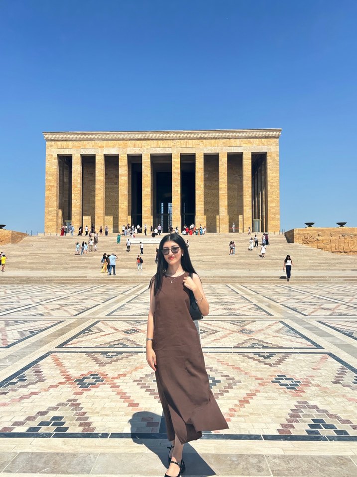 Kadın Camel Drapeli Süet Uzun Elbise - Görsel 2