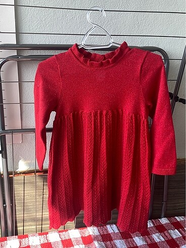 12-18 Ay Beden H&M kırmız bebek elbisesi