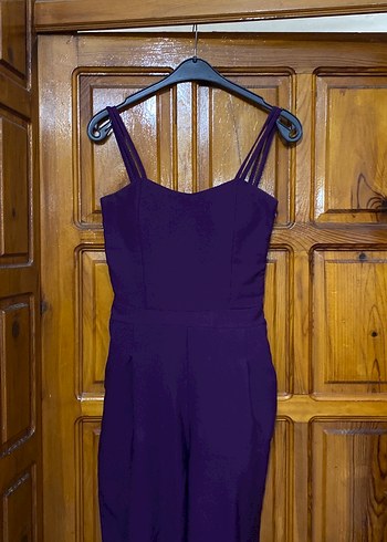 Mor Uzun Askılı Kadın Tulum - Görsel 2