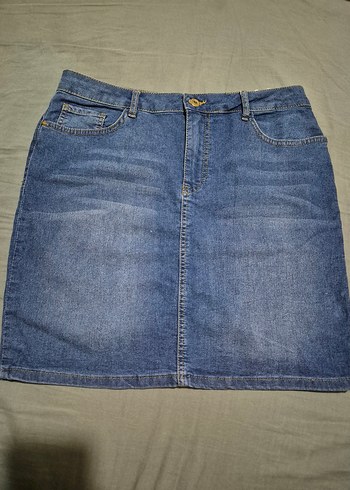 Kadın Lacivert Denim Midi Etek
