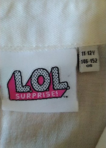 Nakışlı Beyaz Uzun Kollu LOL baskılı Kız çocuk Gömlek - Görsel 2