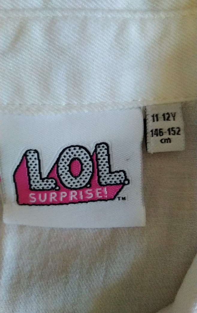 Nakışlı Beyaz Uzun Kollu LOL baskılı Kız çocuk Gömlek - Görsel 2