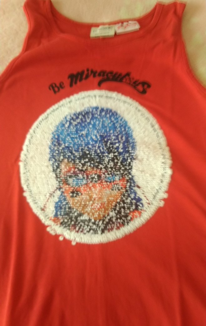 Kız Çocuk Kırmızı Payetli Kolsuz Tişört - Görsel 2