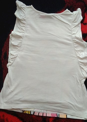 Kız Çocuk Renkli Barbie Baskılı Fırfırlı Tişört - Görsel 4