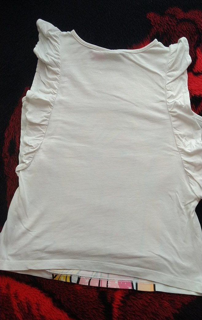 Kız Çocuk Renkli Barbie Baskılı Fırfırlı Tişört - Görsel 4