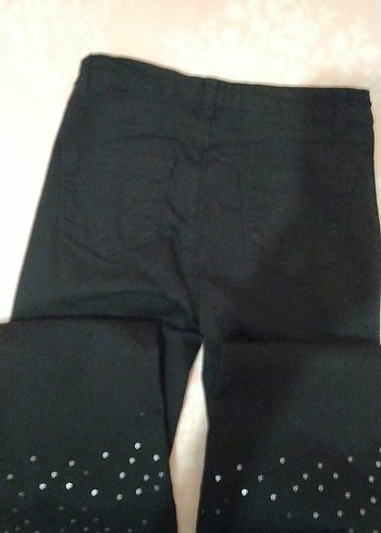 Parlak Payetli Siyah Kız çocuk Kumaş Pantolon - Görsel 5