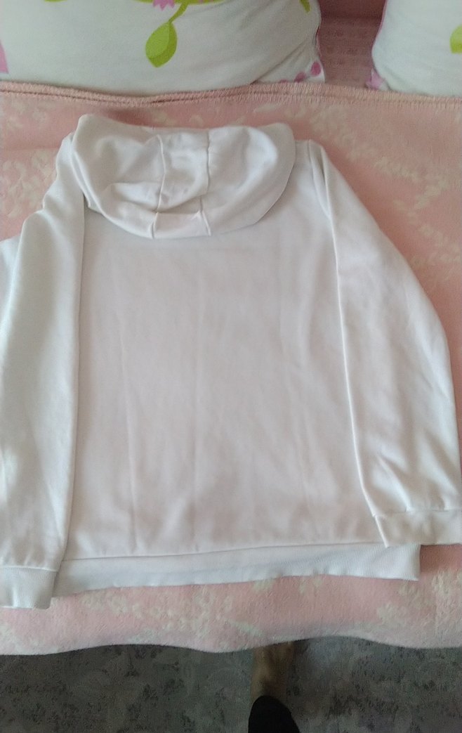 Beyaz Kapüşonlu Kız çocuk Sweatshirt - Görsel 5