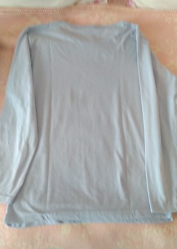 Kadın mavi renkUzun Kollu Pamuklu pijama üstü - Görsel 3