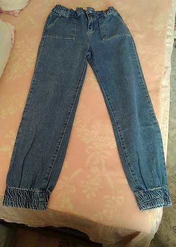 Kız çocuk Mavi Bol KesimKot Pantolon - Görsel 2