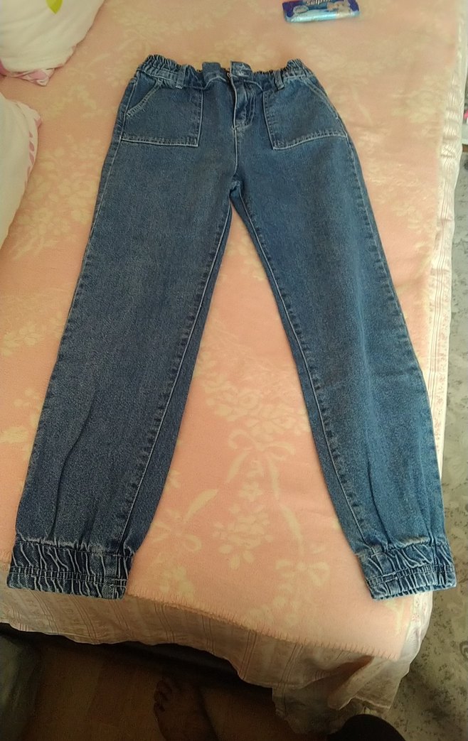 Kız çocuk Mavi Bol KesimKot Pantolon - Görsel 2