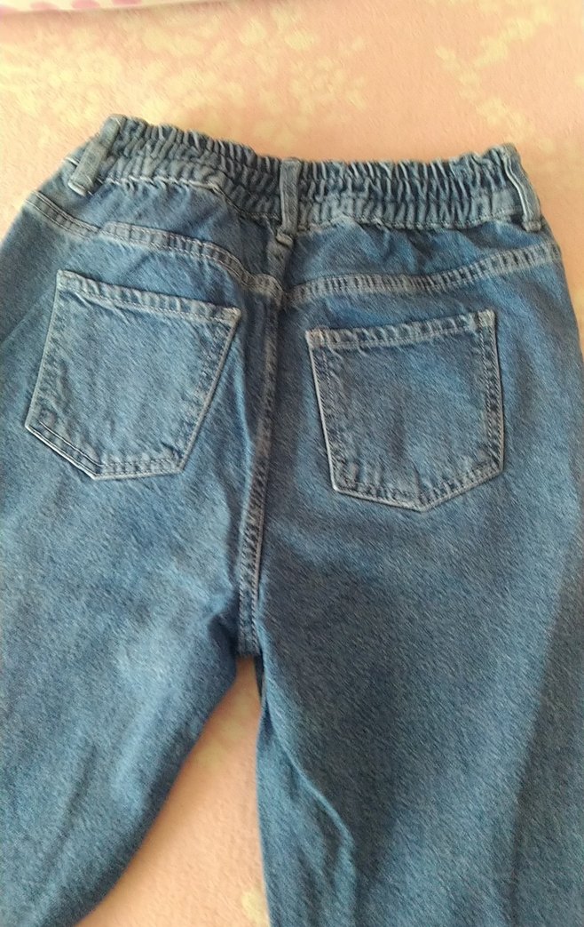 Kız çocuk Mavi Bol KesimKot Pantolon - Görsel 5