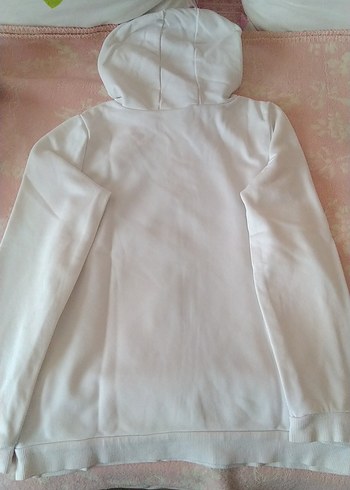 Beyaz Kapüşonlu kız çocuk  Sweatshirt - Görsel 3