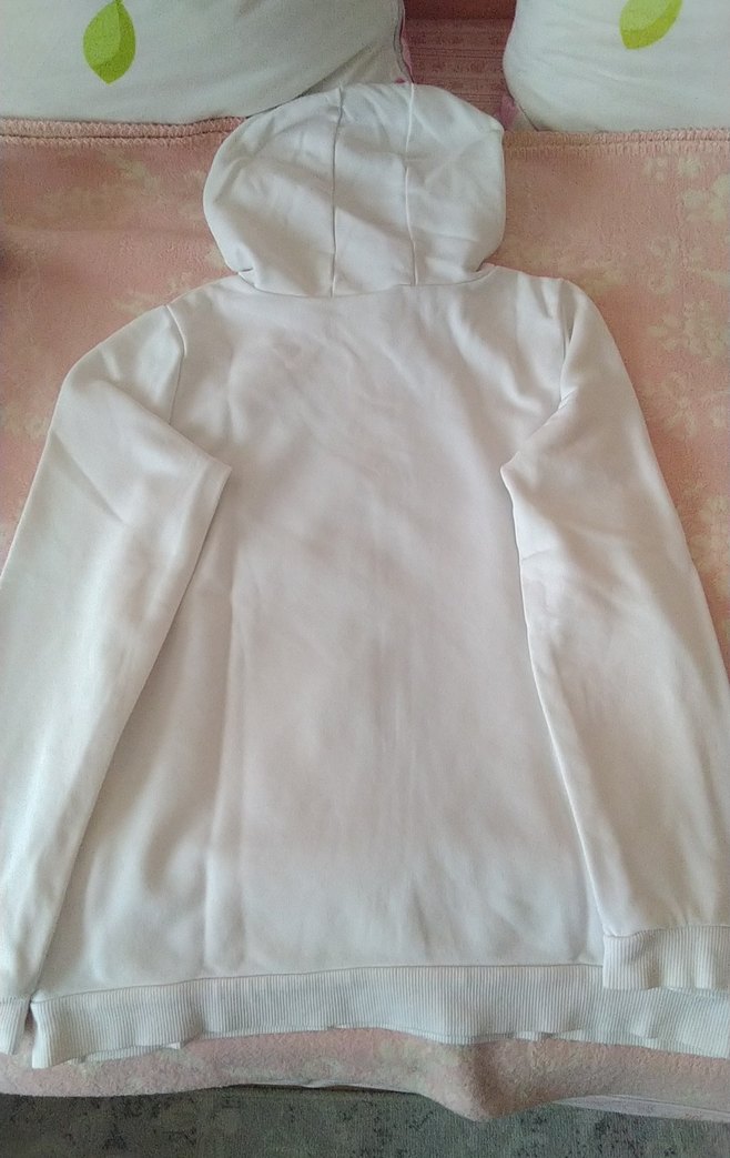 Beyaz Kapüşonlu kız çocuk  Sweatshirt - Görsel 3