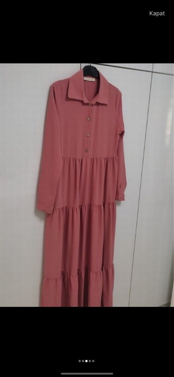 Pembe Uzun Kuşaklı Kadın Elbise - Görsel 3