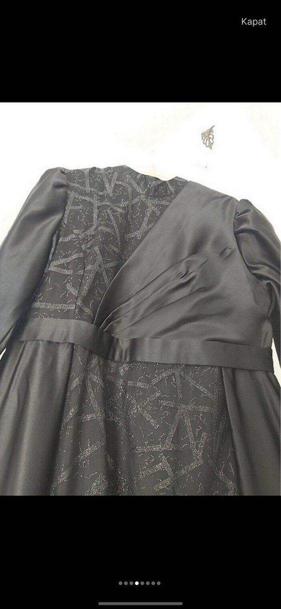 Uzun Siyah Gotik Kadın Abiye Elbise - Görsel 3