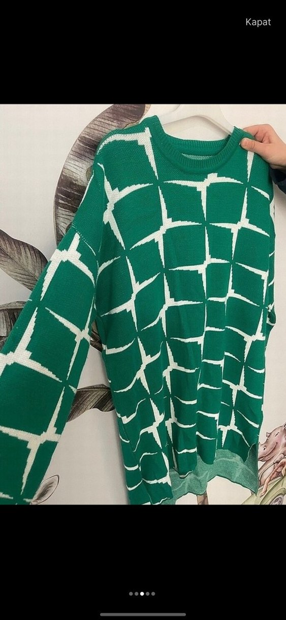 Yeşil Salaş Örgü Kadın ikili takım - Görsel 2