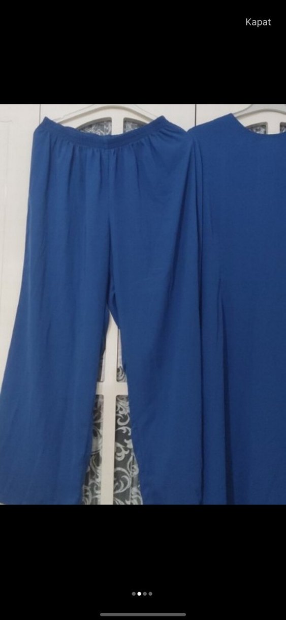 Mavi Kadın Bol Kesim Uzun Tunik - Görsel 2