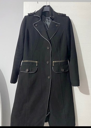 Siyah Fermuarlı Cepli Kaban - Görsel 2