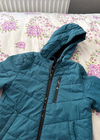 Kız Çocuk Lacivert Fermuarlı Kapüşonlu Ceket - Görsel 2