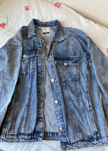 Düğmeli Mavi Denim Ceket