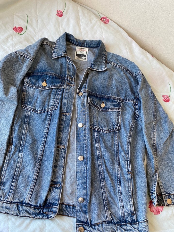 Düğmeli Mavi Denim Ceket - Görsel 2