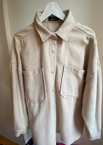 Bej Düğmeli Rahat Kesim Kadın Gömlek - Görsel 2